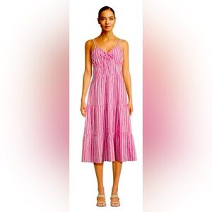 NEW WITH TAGS Time and Tru Women's Cross Back Dress with Tiered Skirt, Size L